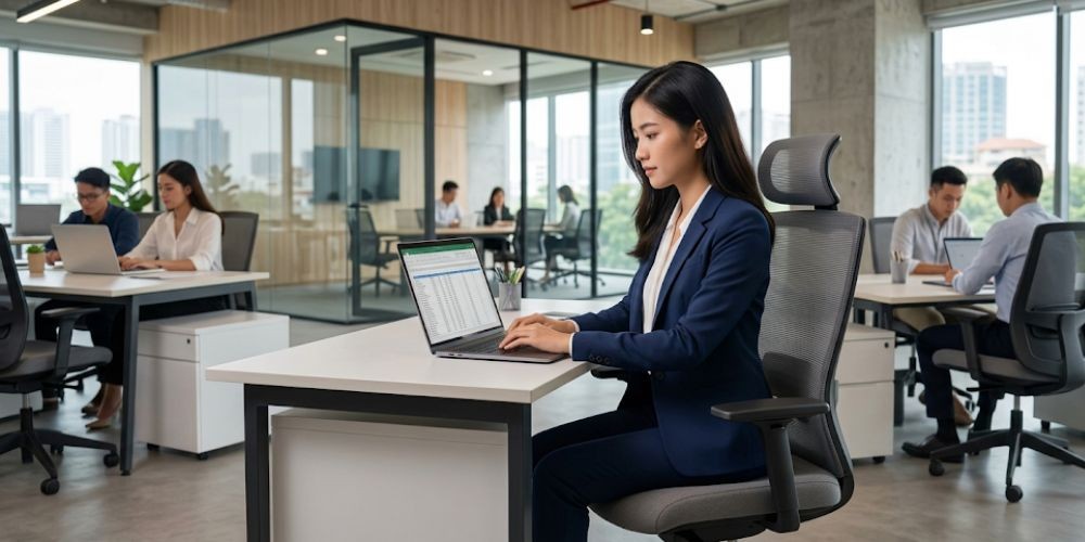 chỉnh ghế công thái học