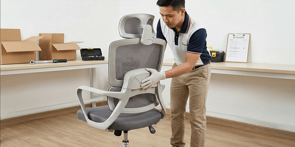 Kiểm tra và điều chỉnh sau khi lắp đặt ghế công thái học