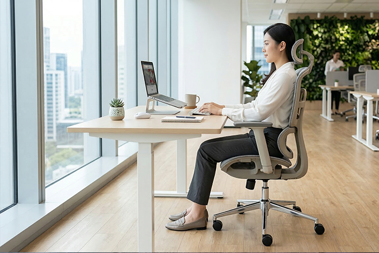 Cách ngồi ghế công thái học chuẩn y khoa để không đau lưng