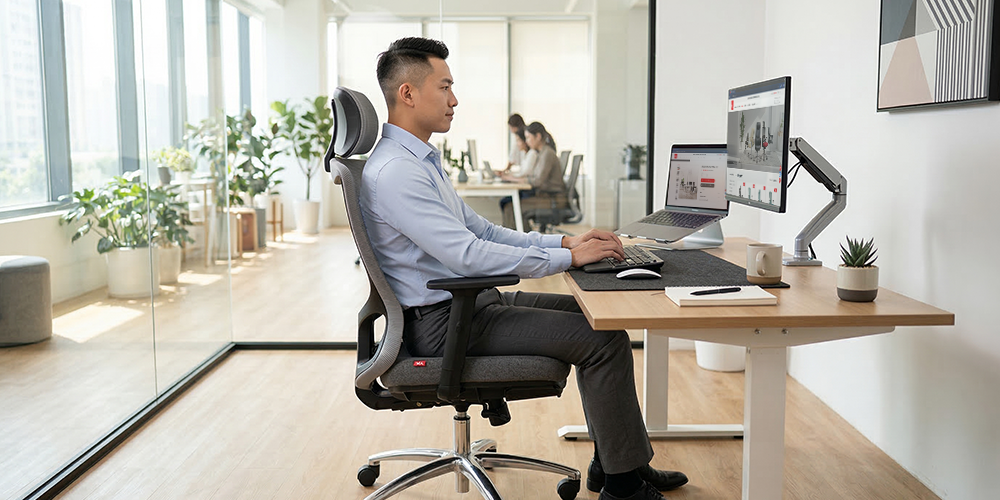 Ngồi ghế công thái học vẫn có thể đau lưng nếu không đúng tư thế