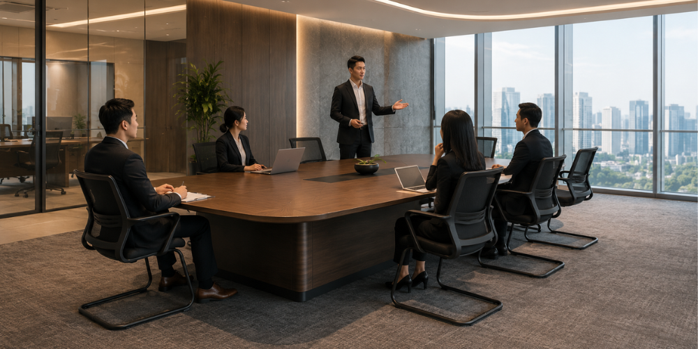 Ghế phòng họp chân quỳ đáp ứng nhiều yêu cầu