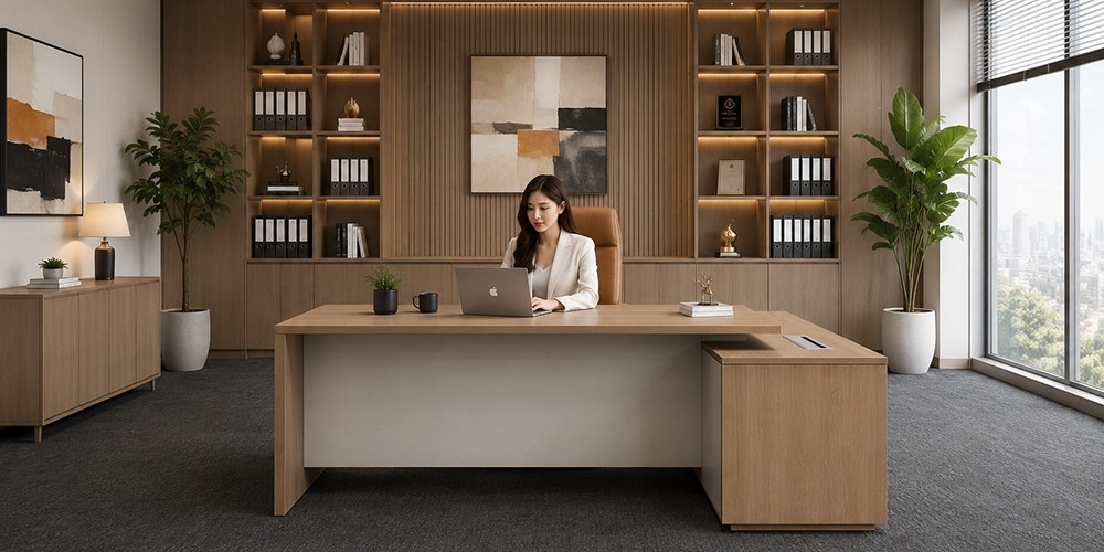 Bàn lãnh đạo 1m6 có nhiều hình dáng, mẫu mã 