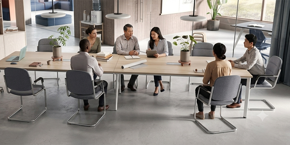 Bàn họp giá rẻ thường có nhiều chủng loại, mẫu mã