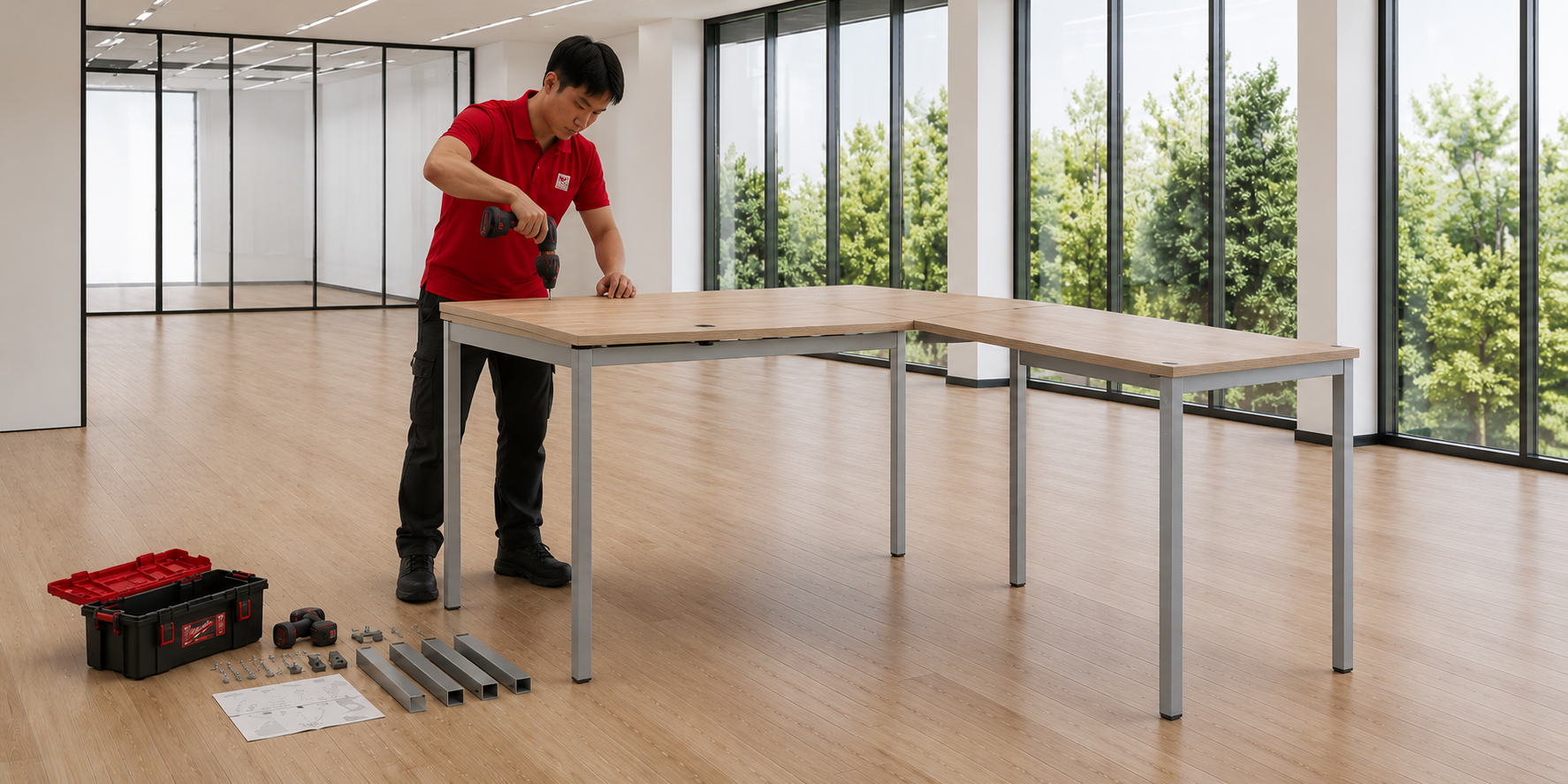 Các bước lắp đặt bàn 
